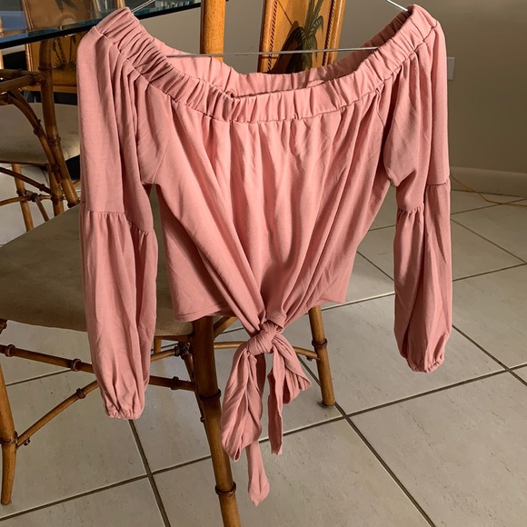 L’Space primrose pink Malibu off the shoulder top - Picture 2 of 8